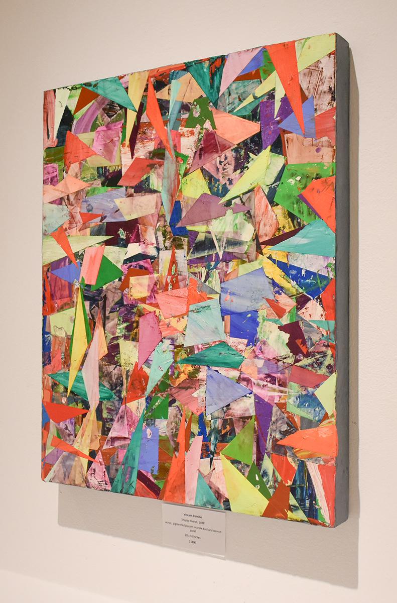 Snappy Shards (peinture abstraite multicolore sur panneau avec supports mixtes) - Painting de Vincent Pomilio