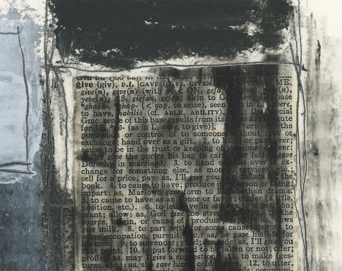Power Are My Words #12 Zeitgenössische Original-Mischtechnik-Gemälde auf Papier (Schwarz), Abstract Drawing, von Vincent Salvati