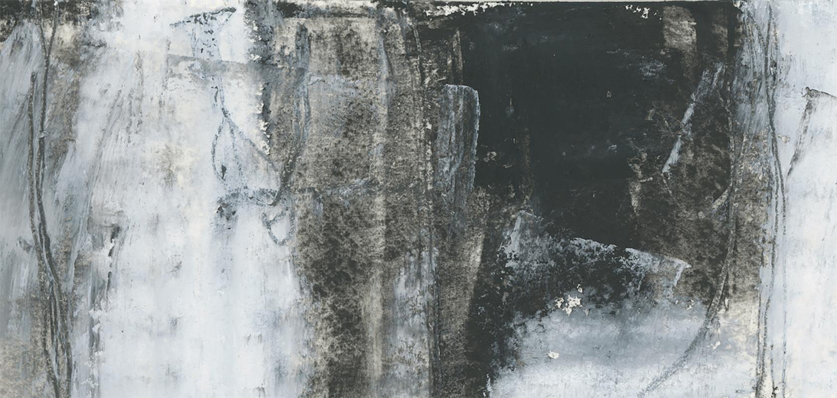 Power Are My Words #16 Contemporary Original Mixed Media Painting on Paper - Gray Abstract Drawing by Vincent Salvati