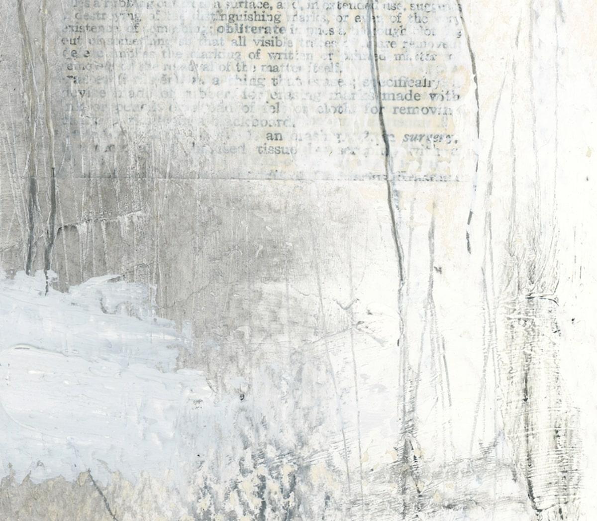 Power Are My Words #3 Zeitgenössische Original-Mischtechnik-Gemälde auf Papier (Grau), Abstract Drawing, von Vincent Salvati