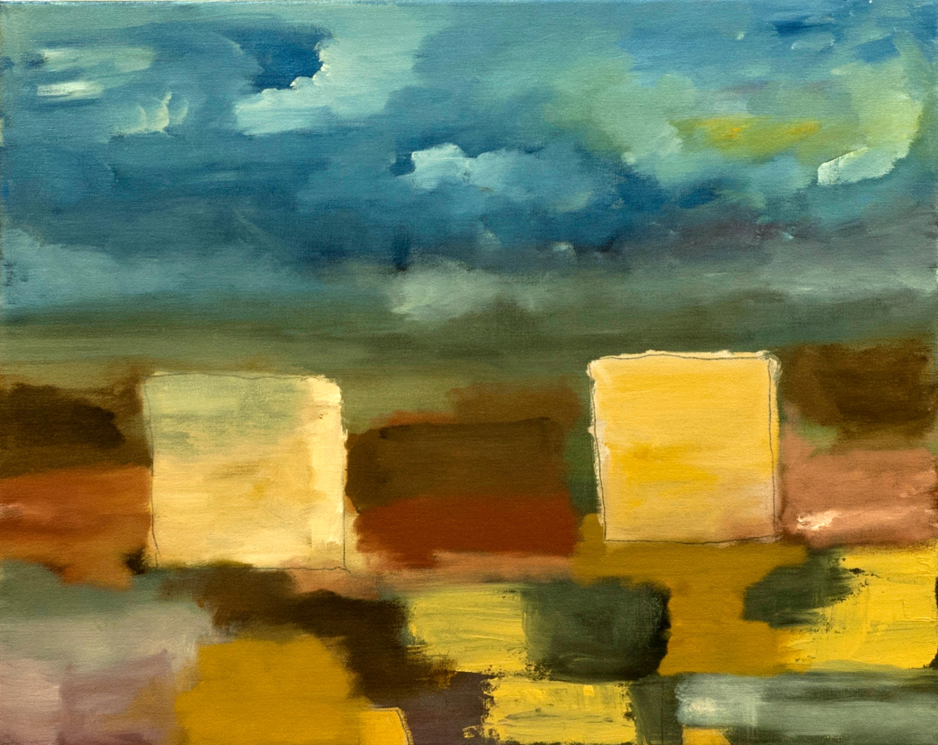 Landscape Painting Vincent Salvati - "After It Was Over" Peinture à l'huile abstraite contemporaine originale