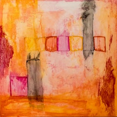 Look At Me #6 Contemporary Original Abstract Acrylic Painting on Wood Panel