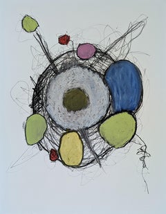 "Structures D01" Contemporary Original Abstract Oil on Paper Drawing