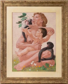 Madre, Niño y Dos Monos