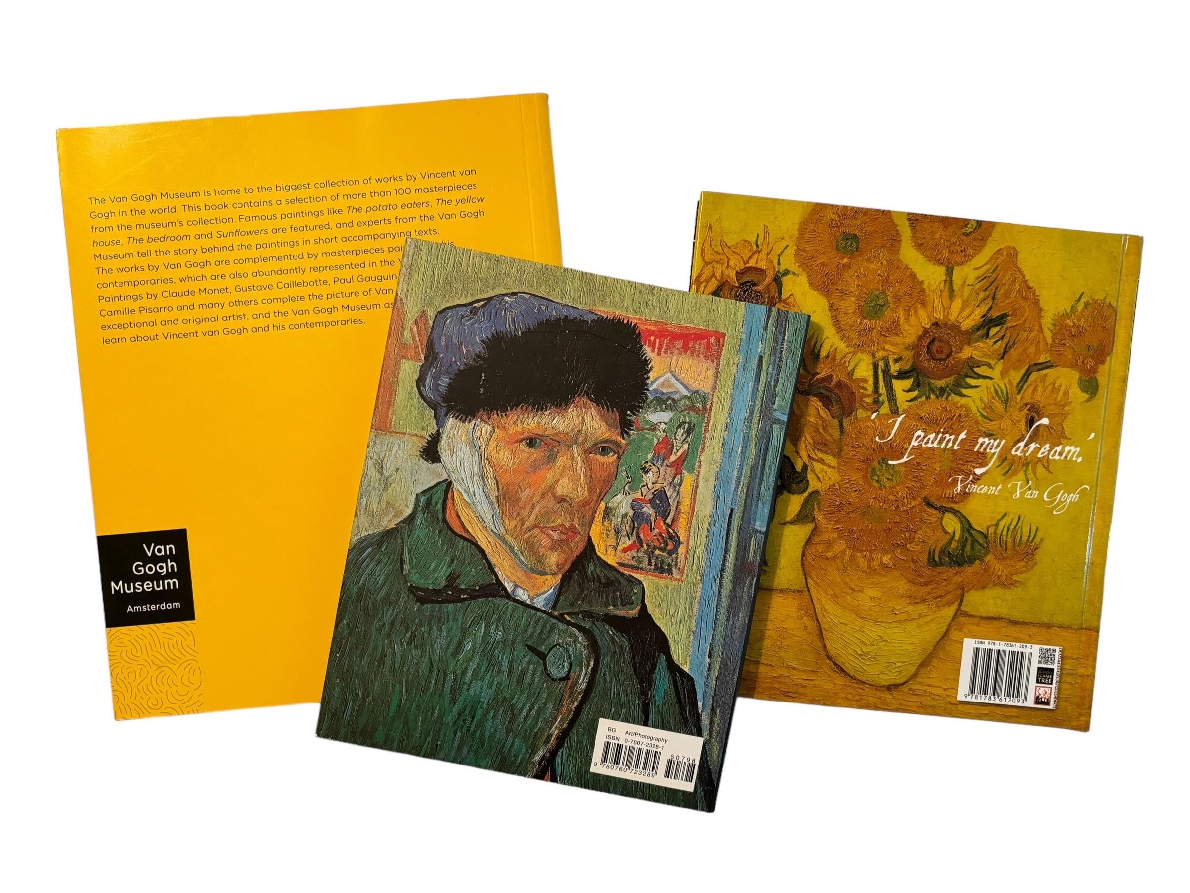 A set of three Vincent Van Gogh art books. Masterpieces in the Van Gogh Museum, softcover, published in 2011, 144 pages. Vincent Van Gogh - Masterpieces of Art, hardcover, published in 2014, 128 pages. Vincent Van Gogh by Ingo F. Walther, hardcover,
