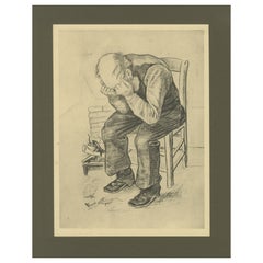 Vincent van Gogh – At Eternity’s Gate – 1928 Portfolio Print from Dutch Period