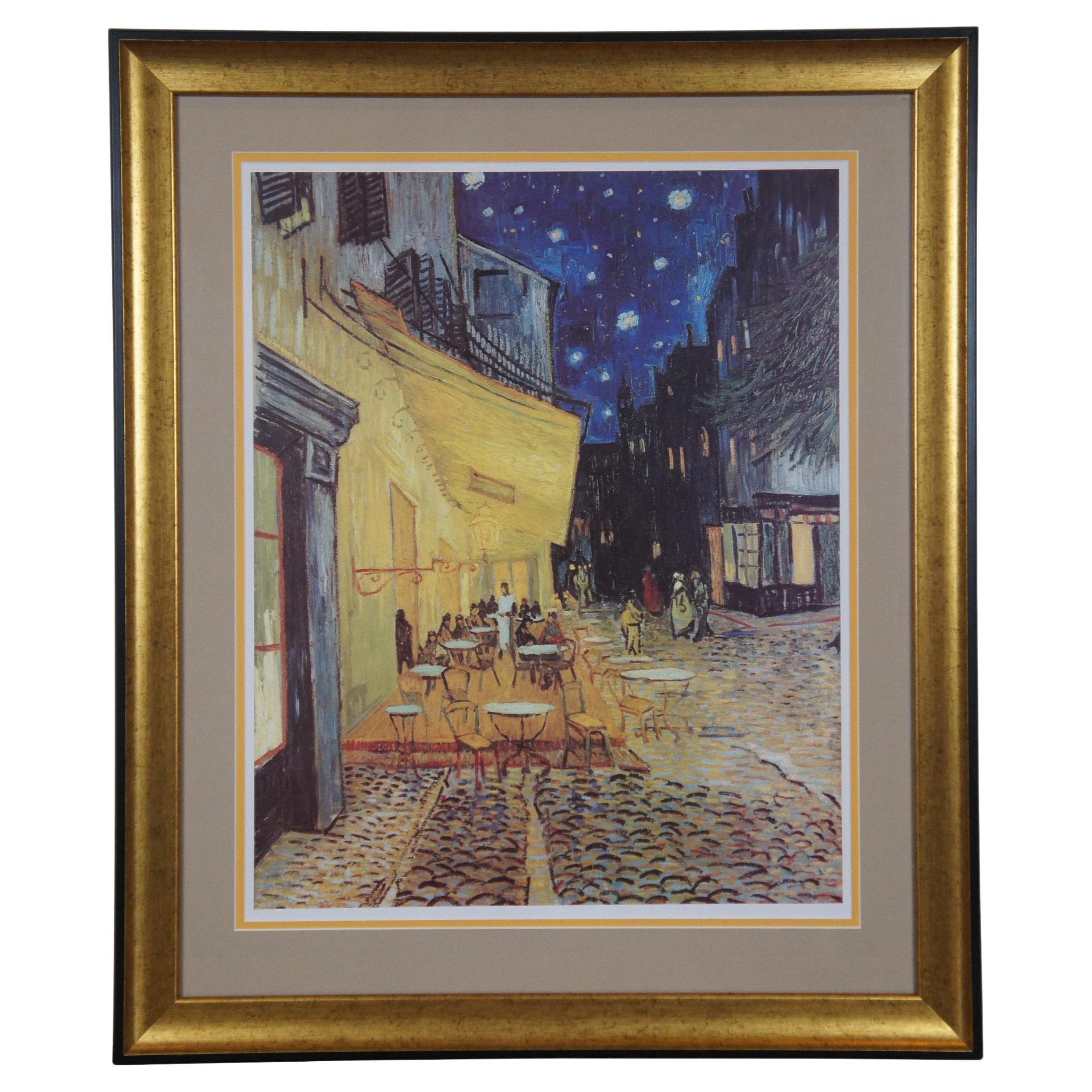 Vincent van Gogh Cafe Terrasse bei Nacht Stadtbild Lithographie drucken 29" im Angebot