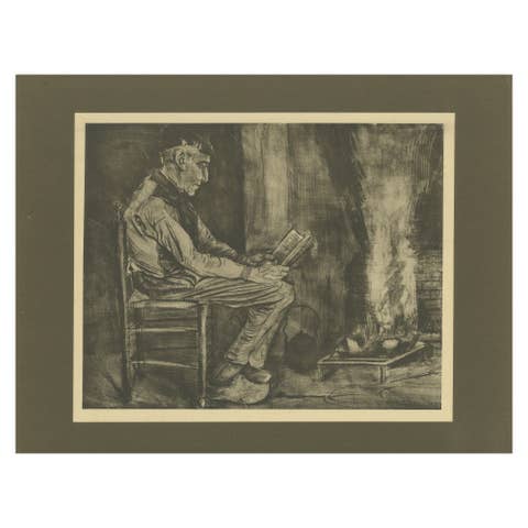 Vincent van Gogh – Man Reading by the Fire – 1928 Portfolio Print