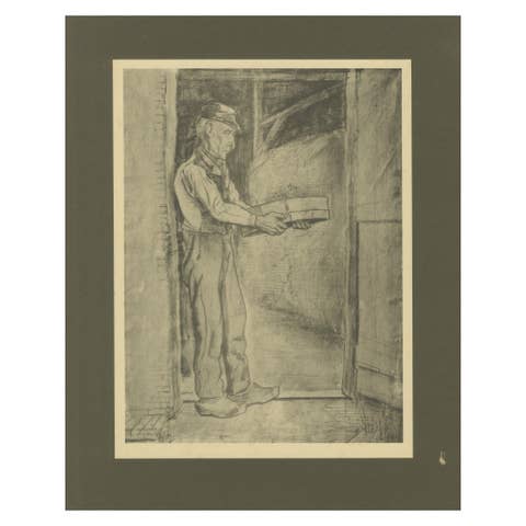 Vincent van Gogh – Man Sifting Grain – 1928 Portfolio Print from Dutch Period