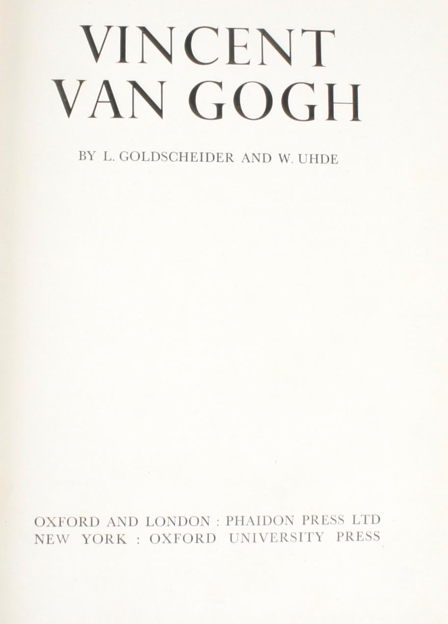 Vincent van Gogh paintings and drawings by L. Goldscheider and W. Uhde. New York: Oxford University Press, 1947. Hardcover with no dust jacket. Unpaginated. A collection of 120 black and white and tipped-n color plates of Vincent van Gogh's painting