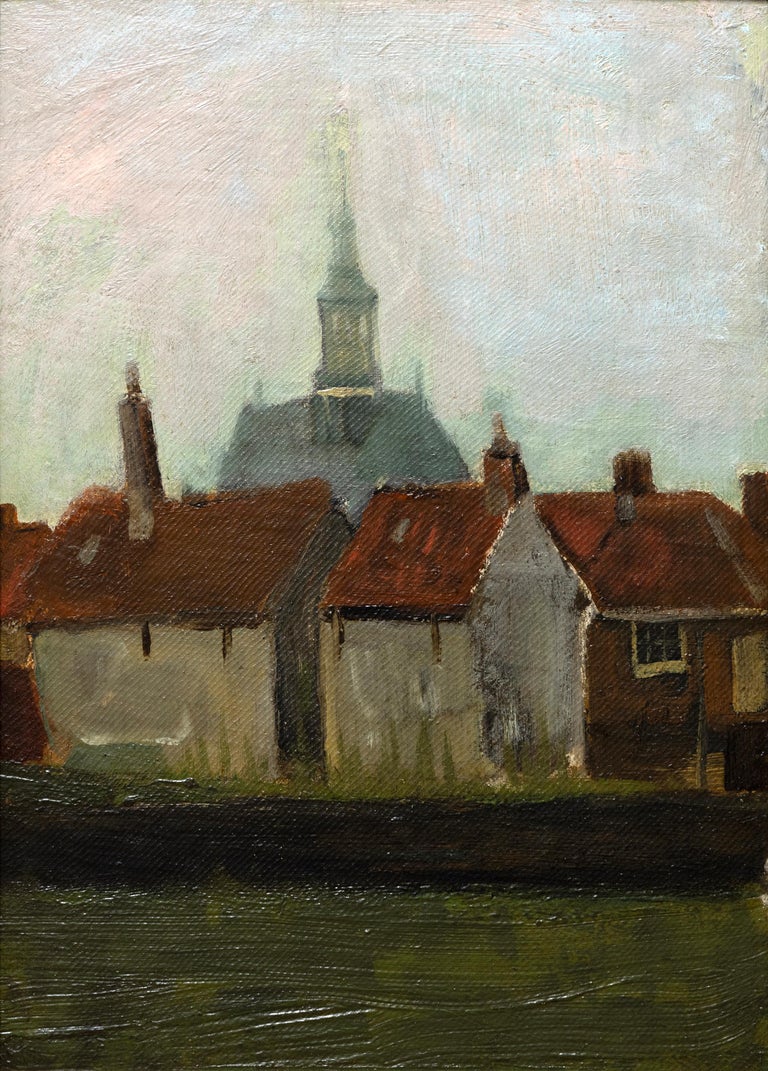 <i>The New Church and Old Houses in the Hague</i>,  ca. 1883, by Vincent van Gogh, offered by Heather James Fine Art