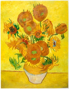 Vincent van Gogh - "Three Sunflowers in a Vase" - hand-painted oil repr.