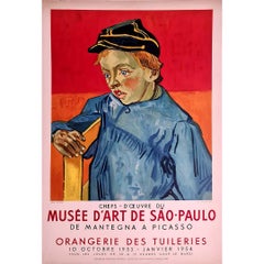 1954 Affiche d'exposition originale Van Gogh - Le collégien Orangerie des Tuileries