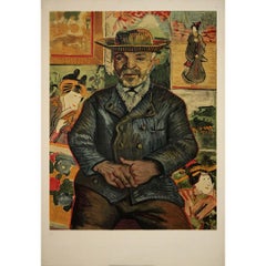 Alrededor de 1960 Litografía original de Vincent van Gogh: el Retrato del Padre Tanguy