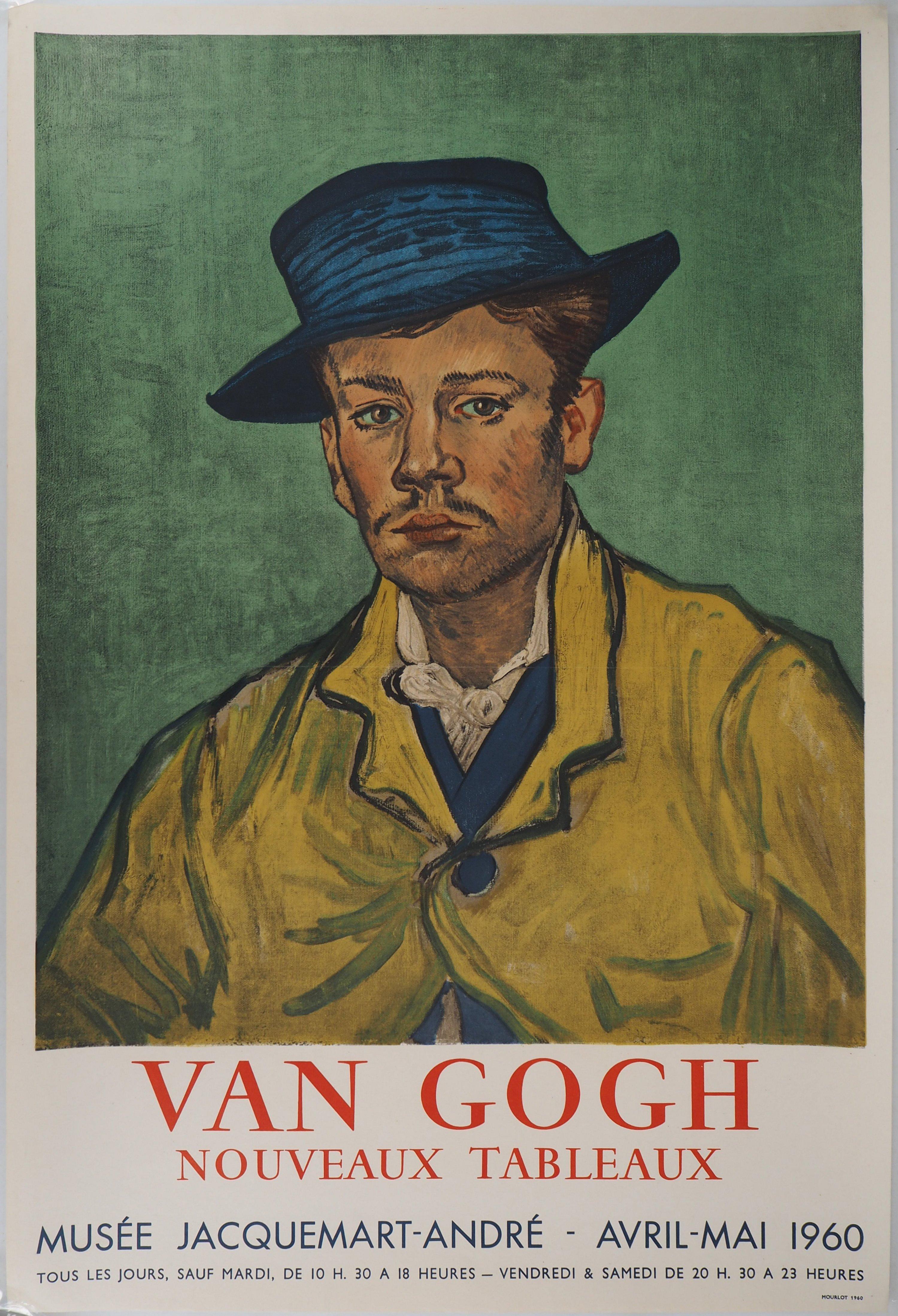 Vincent van Gogh Portrait Print - Man with Blue Hat, Stone lithograph, 1960