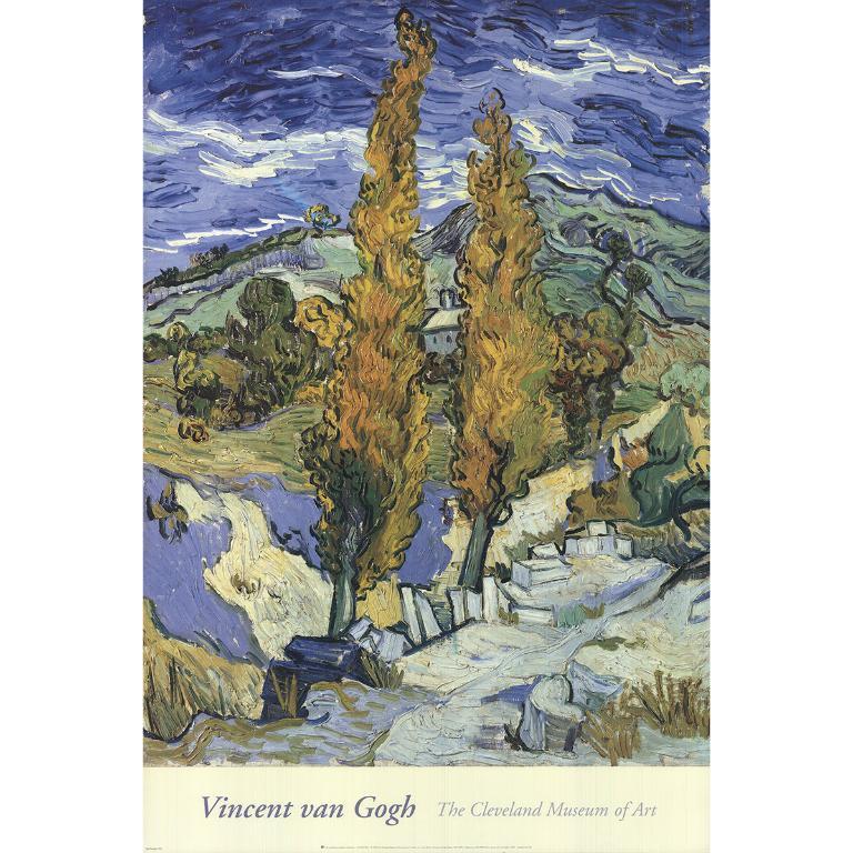 Poplars on a Hill by Vincent van Gogh was originally painted in 1888. This work is from van Gogh's Arles period, a time when he was deeply inspired by the landscape of southern France. During this period, van Gogh experimented with vibrant colors