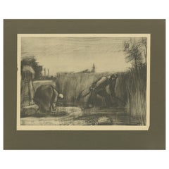 Antique Vincent van Gogh – The Harvesters – 1928 Portfolio Print from Dutch Period
