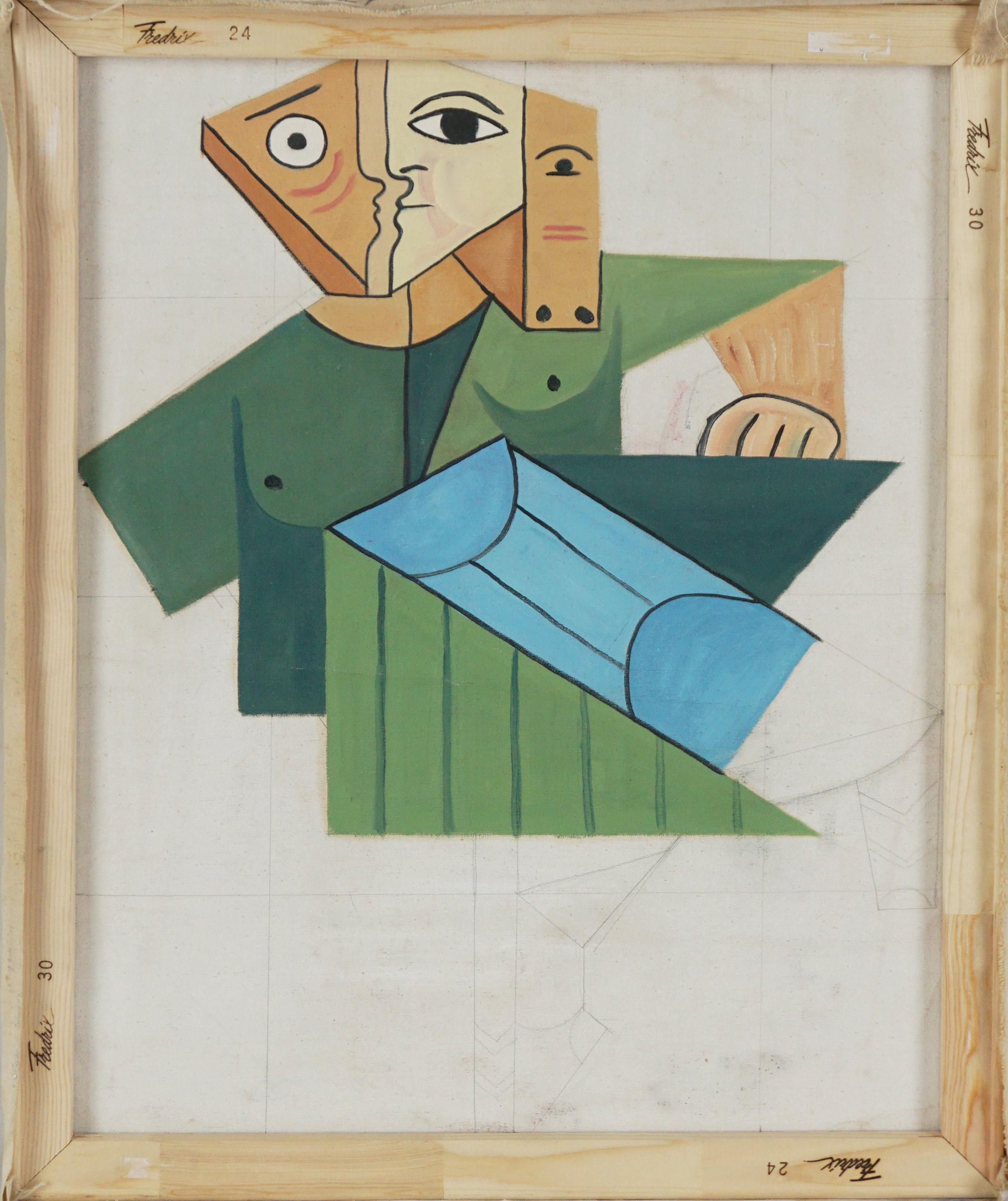 Vintage Oil Painting after Vincent Van Goth's Bedroom in Arles For Sale 4