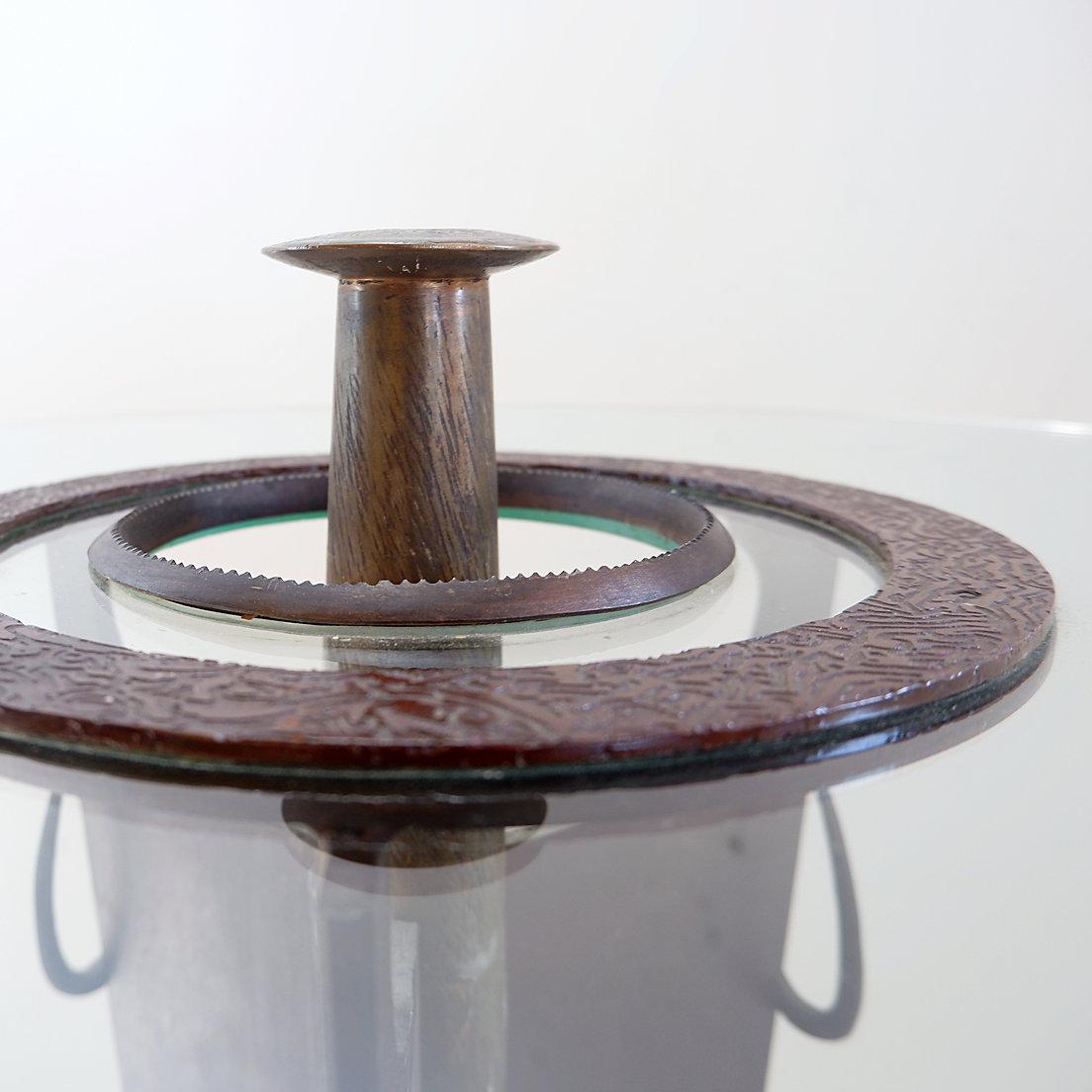 Vincent WEGNEZ Sculptural bronze and glass console table - Signed / Belgium 20th In Good Condition For Sale In Linkebeek, BE