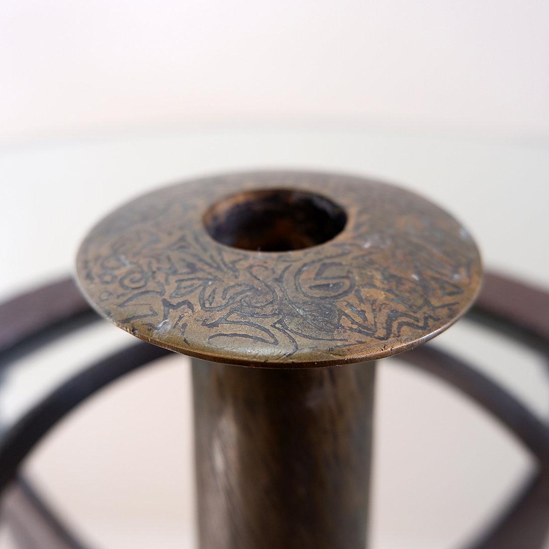 Vincent WEGNEZ Sculptural bronze and glass console table - Signed / Belgium 20th For Sale 1