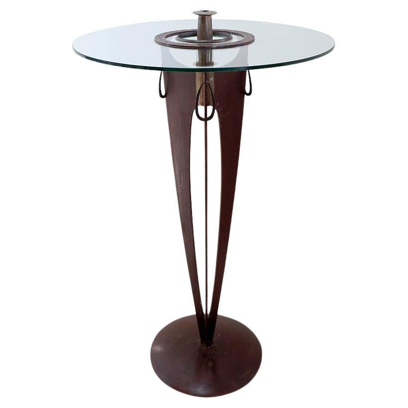 Vincent WEGNEZ Sculptural bronze and glass console table - Signed / Belgium 20th