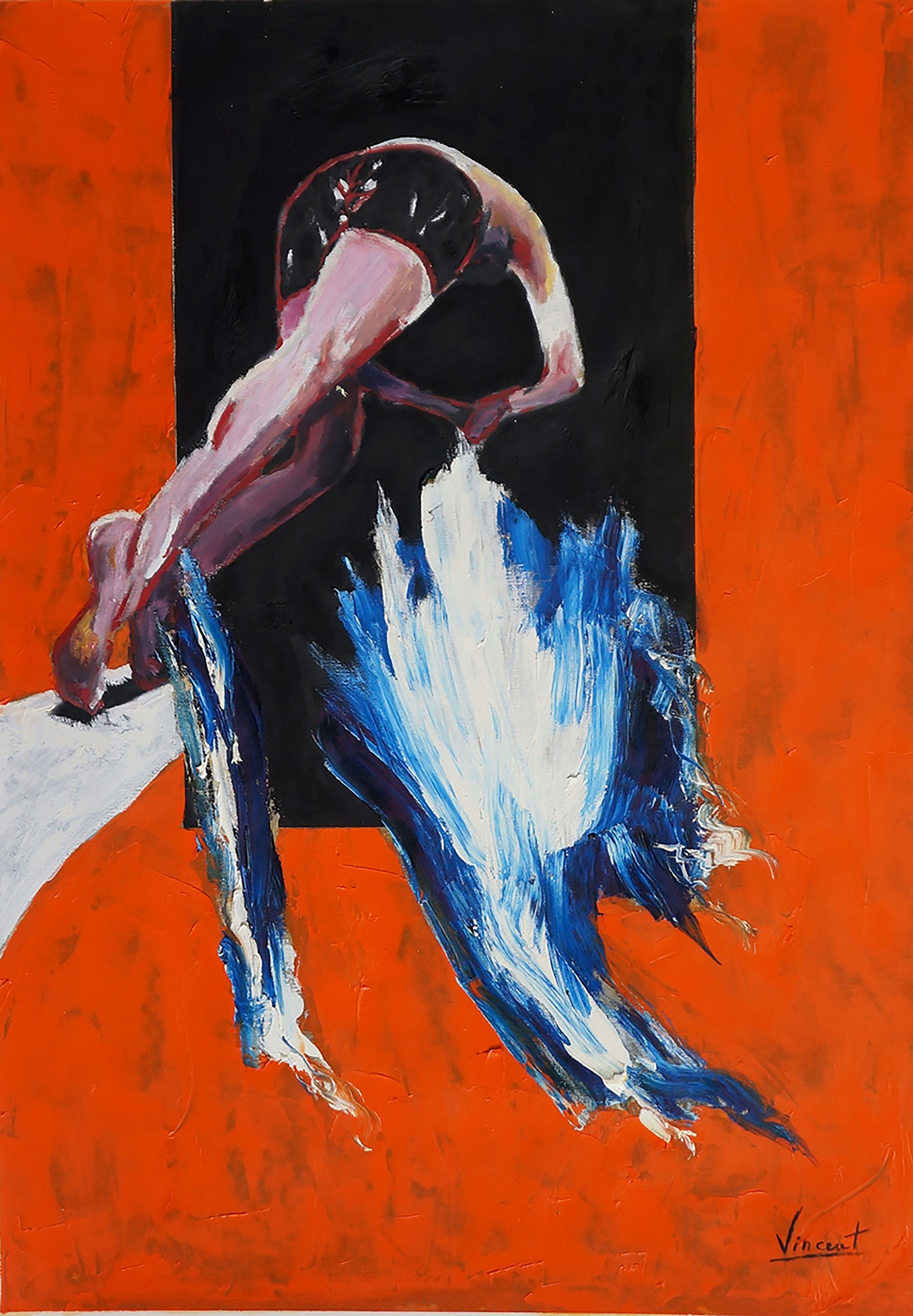 DIVER III, Pittura, Olio su tela - Painting di Vincent Zambrano