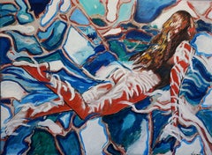 SWIMMER, Painting, Oil on Canvas
