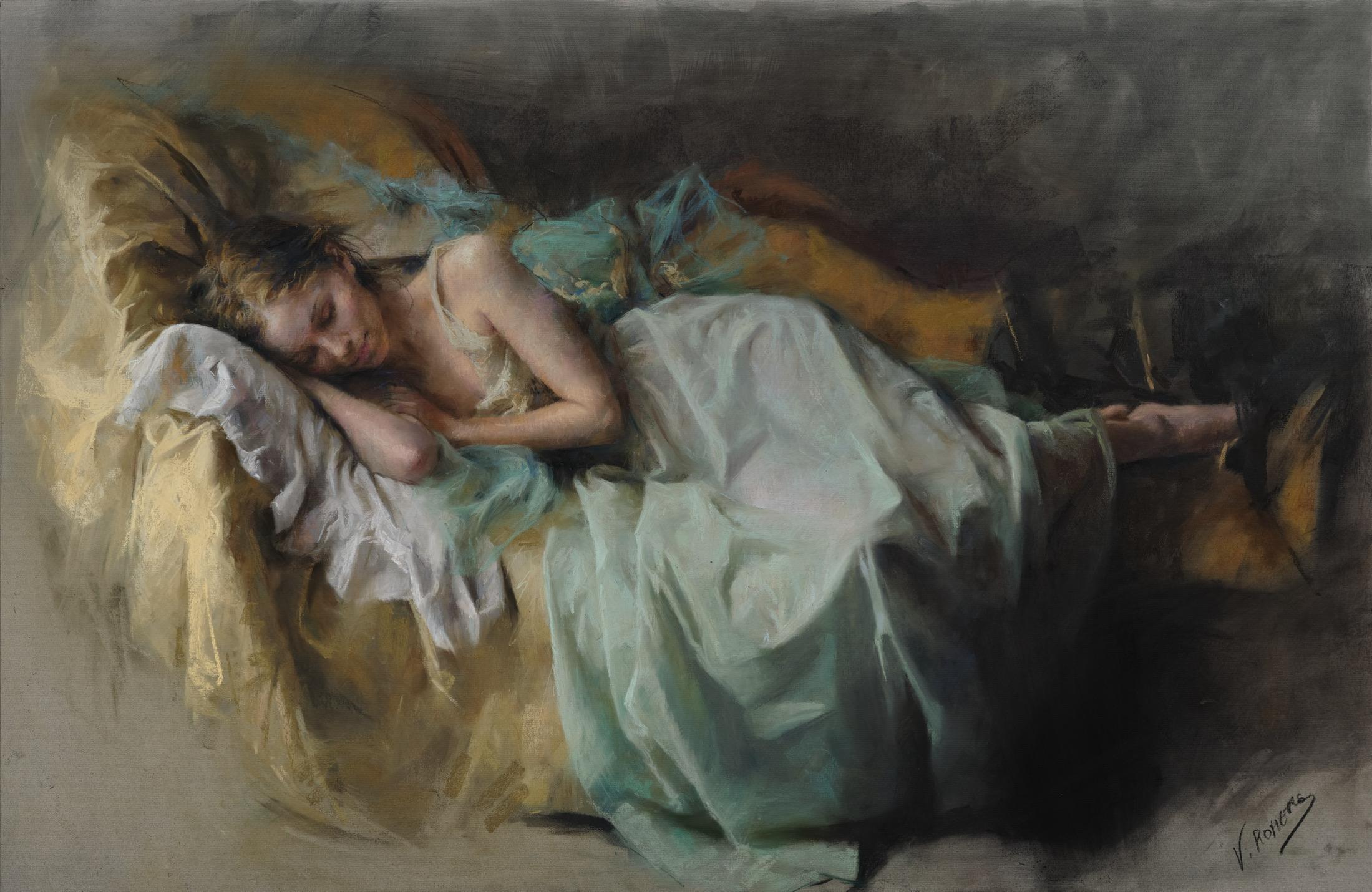 SLEEPING  - Painting by Vincente Romero Redondo