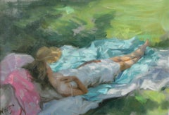 THE FRENCH SIESTA  pastel by Vincente Romero Spanish contemporary artist