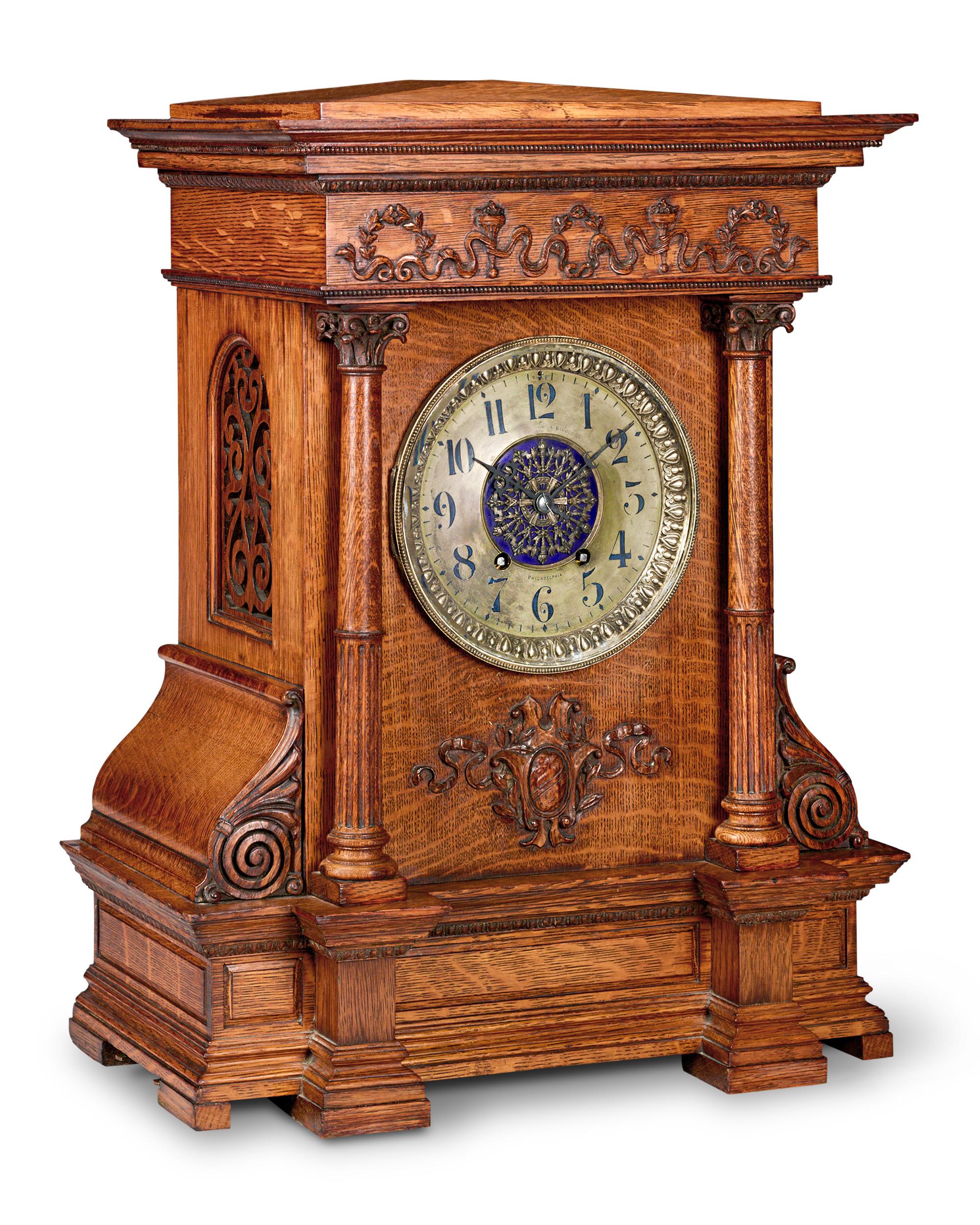 Wooden Mantel Clock
Vincenti et Cie
Late 19th century

The mechanism is marked 