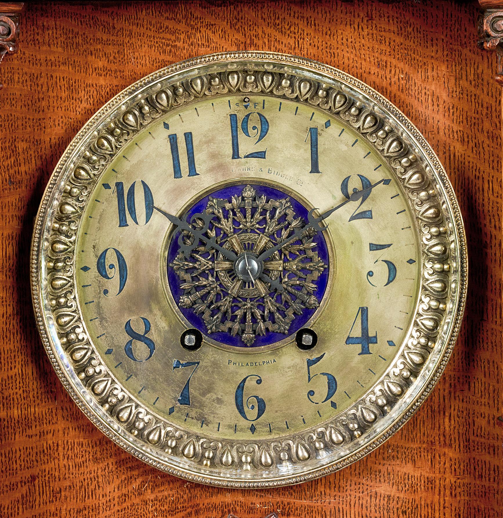 Vincenti et Cie Mantel Clock for Bailey, Banks & Biddle In Excellent Condition For Sale In New Orleans, LA