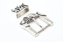 Vintage Signed Vicenza Sterling Silver Belt Buckle Italian