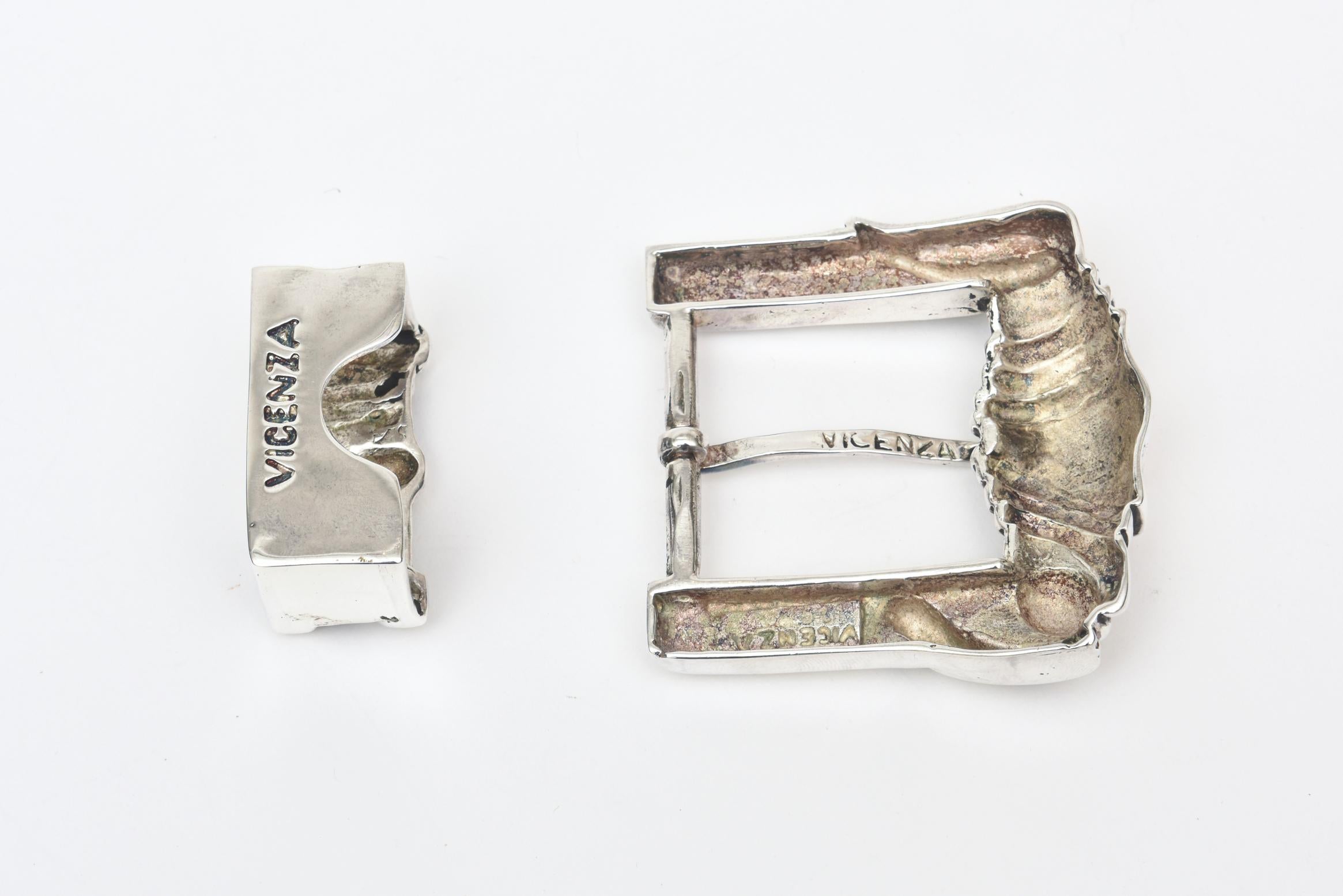 vintage sterling silver belt buckle