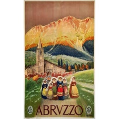 Abruzzen E.N.I.T. - Circa 1930 Reise Originalplakat  Art Deco – Eisenbahn – Italien