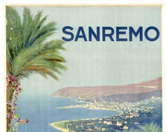 San Remo Italy Vintage Travel Poster — ENIT by VincenzoAlicandri  linen-backed