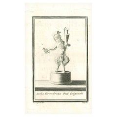 Statua romana di satiro - Acquaforte di Vincenzo Aloja  - 18° secolo