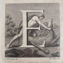 Antiquities of Herculaneum -  Letter E - Etching by V. Aloja - 18th Century