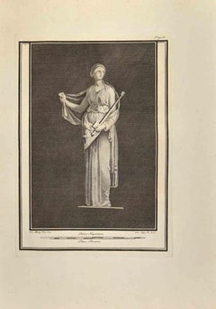 Erato, The Muse of Lyric - Etching by Vincenzo Aloja  - 18th Century