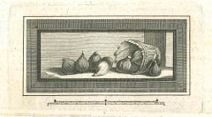 Nature morte romaine antique - gravure originale - 18ème siècle