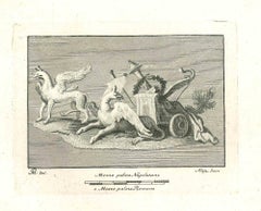 Hippogriffs - Original Etching by Vincenzo Aloja - 18th Century