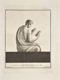 Ancient Reader - Etching Vincenzo Campana - 18th Century