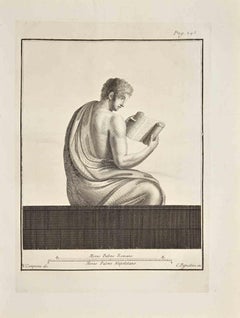 Antico lettore - Acquaforte Vincenzo Campana - 18° secolo