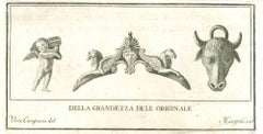Ancient Roman Decoration - Original Etching by Vincenzo Campana - 18th Century