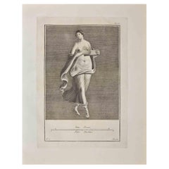 Ancient Roman Fresco Herculaneum - Etching V. Campana - 18th Century