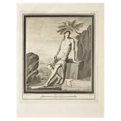 Herculanum fres romain antique - gravure de V. Campana - 18e siècle