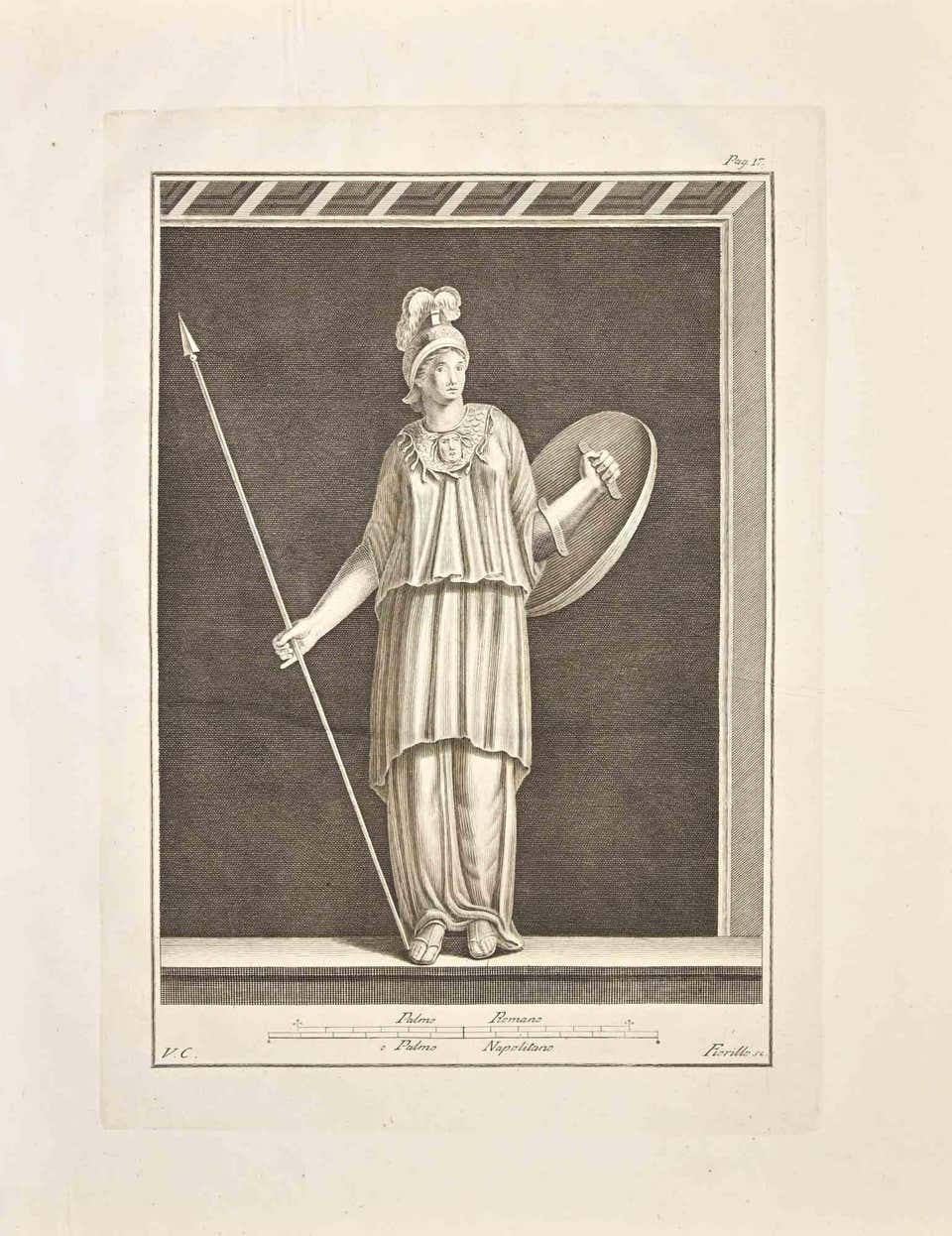 Vincenzo Campana Antikes römisches FrescoHerculaneum Radierung V