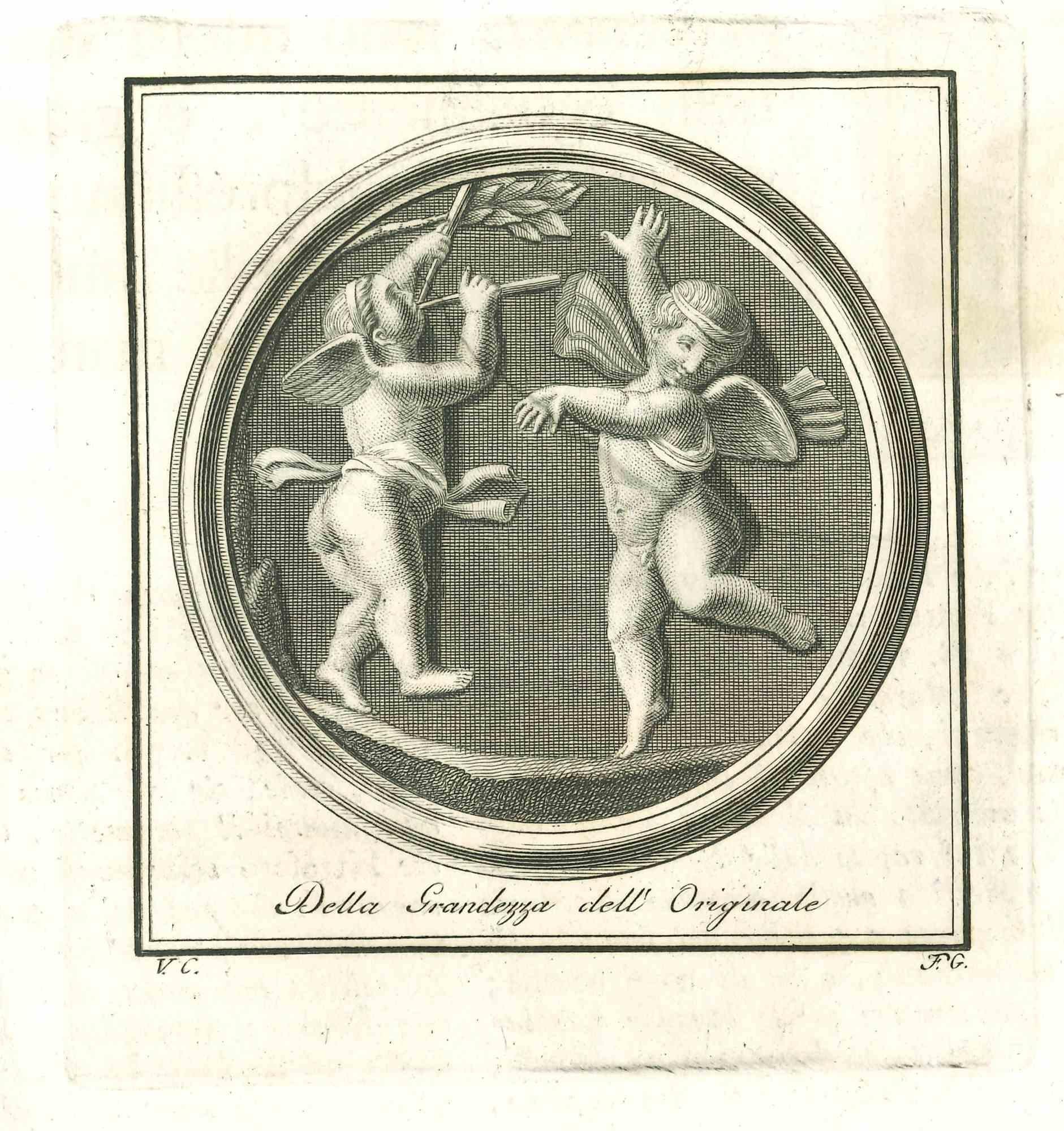 Ancient Roman Fresco, from the series "Antiquities of Herculaneum", is an original etching on paper realized by Vincenzo Campana in the 18th century.

Signed on the plate on the lower left.

Good conditions.

The etching belongs to the print suite