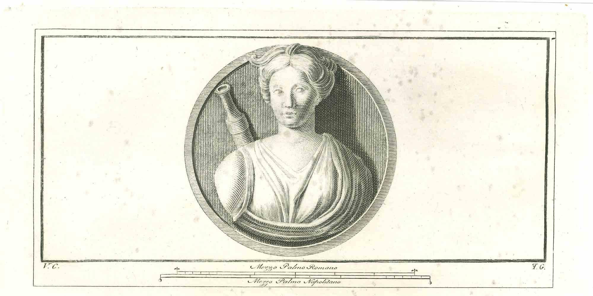 Ancient Roman Relief, from the series "Antiquities of Herculaneum", is an original etching on paper realized by Vincenzo Campana in the 18th century.

Signed on the plate on the lower right

Good conditions but aged.

The etching belongs to the