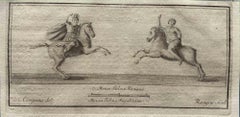 Antichi cavalieri romani - Acquaforte di Vincenzo Campana - XVIII secolo