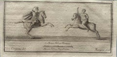 Ancient Roman Riders - Etching by Vincenzo Campana - 18th Century